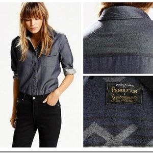 Levi’s x Pendleton collab wool denim button up shirt small